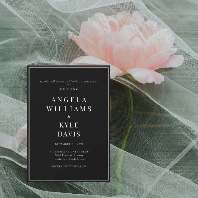 Modern Black & White text No Parents Wedding  Invitation (Creator Uploaded)