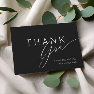 Modern Black & White Thank You Bridal Shower Card
