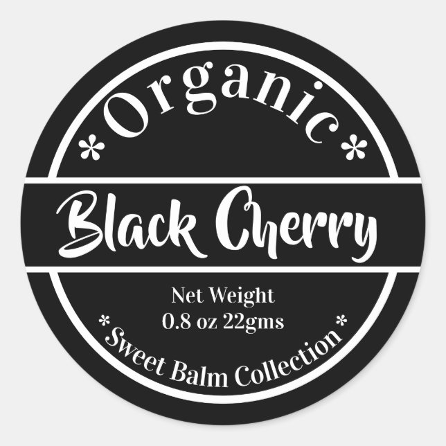 Modern Black & White Trendy Organic Beauty Classic Round Sticker (Front)