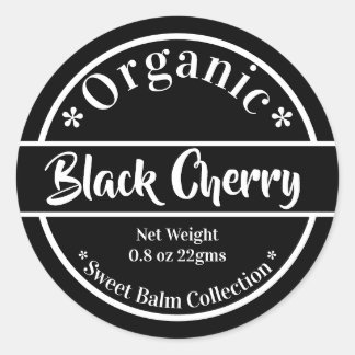 Modern Black & White Trendy Organic Beauty Classic Round Sticker