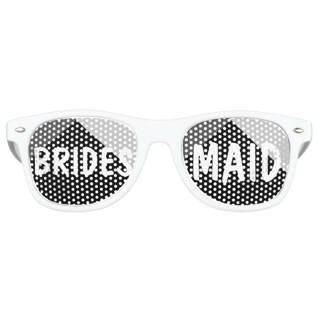 Modern black white triangles colorblock Bridesmaid Retro Sunglasses (Front)