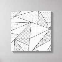 Modern Black White Triangles Geometric Pattern