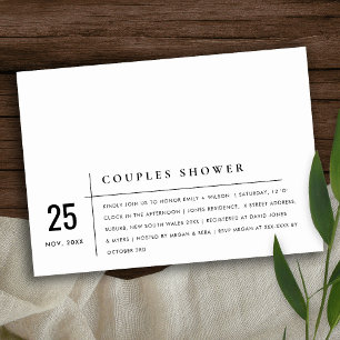 Modern Black & White Typography Couples Shower Invitation