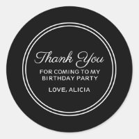 Modern Black & White Typography Thank You Birthday