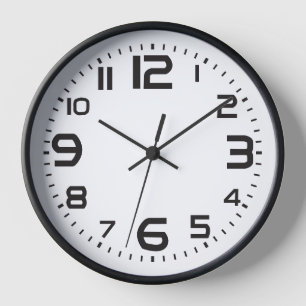 Modern Black & White Wall Clock – Bold Numerals