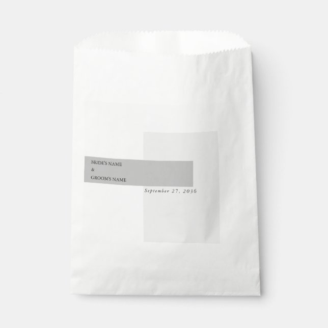 Modern Black & White Wedding  Favour Bags (Front)