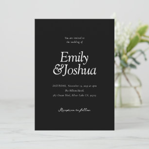 Modern Black & White Wedding Invitation
