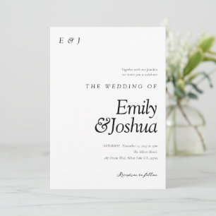 Modern Black & White Wedding Invitation