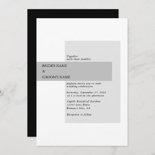 Modern Black & White Wedding Invitation
