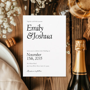 Modern Black & White Wedding Invitation
