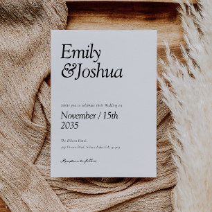 Modern Black & White Wedding Invitation