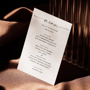 Modern Black & White Wedding   Minimalist Script Menu
