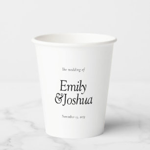 Modern Black & White Wedding Paper Cups