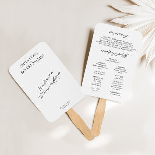 Modern Black & White Wedding  Program Fans 