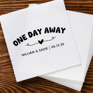 Modern Black & White Wedding Rehearsal Dinner Napkin