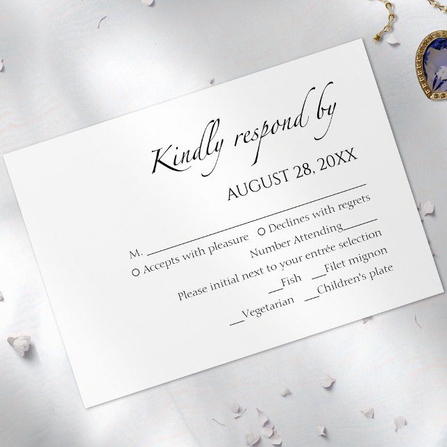 Modern Black & White Wedding RSVP Cards (Creator Uploaded)