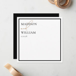 Modern Black & White Wedding Stationery Note Card