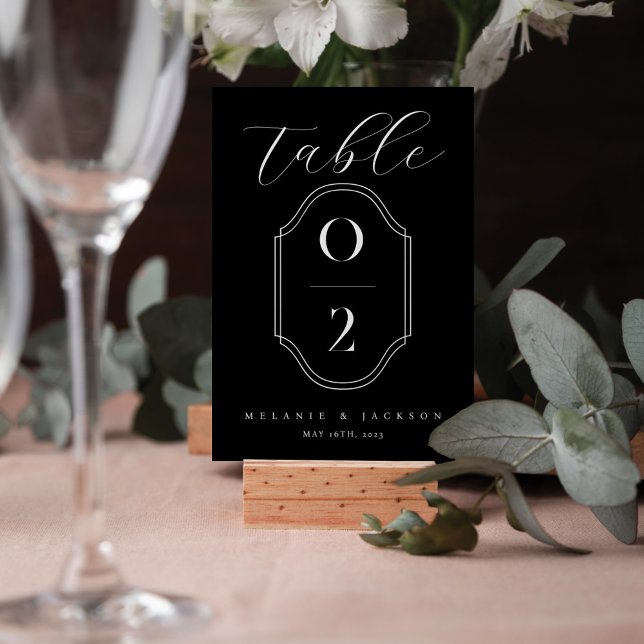 Modern Black & White Wedding Table Number Crest (Creator Uploaded)