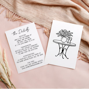 Modern Black & White Wedding Wedding Details Enclosure Card