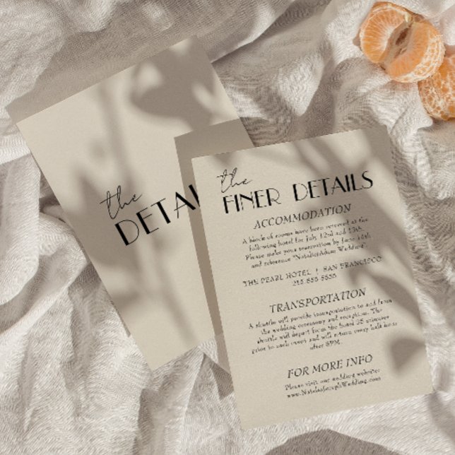 Modern Black & White Whimsical Wedding Details Enclosure Card (Creator Uploaded)