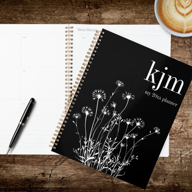 Modern Black & White Wildflowers Planner (Creator Uploaded)
