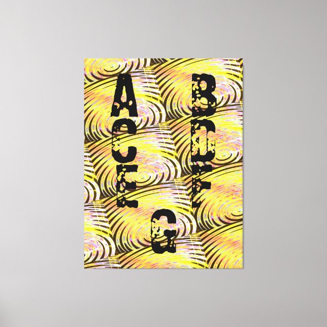 Modern -BLACK-WHITE-YELLOW-Very Nice  Canvas Print (Front)
