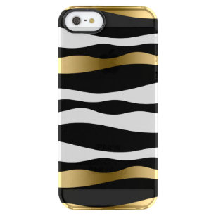 Modern Black & White Zebra Stripes Pattern Clear iPhone SE/5/5s Case