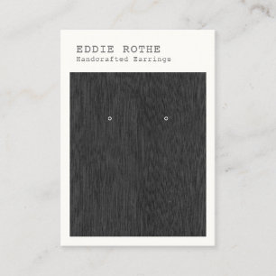 Modern Black  Wood Earring Display Business Card