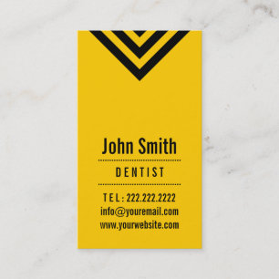 Modern Black & Yellow Dentist Business Card