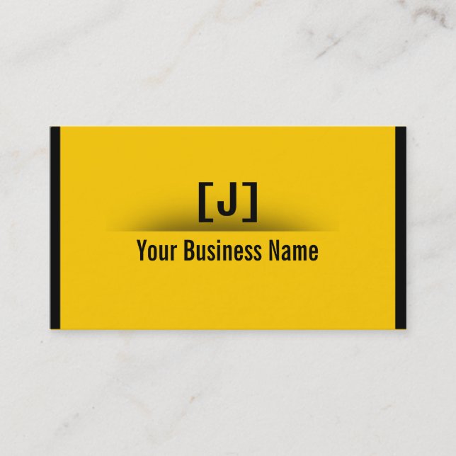 Modern Black & Yellow Minimalism Business Card (Front)