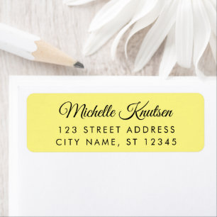 Modern black Yellow minimalist Trendy Script Label