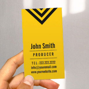 Modern Black & Yellow Producer Business Card