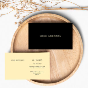 Modern Black & Yellow Professional Minimal Business Card