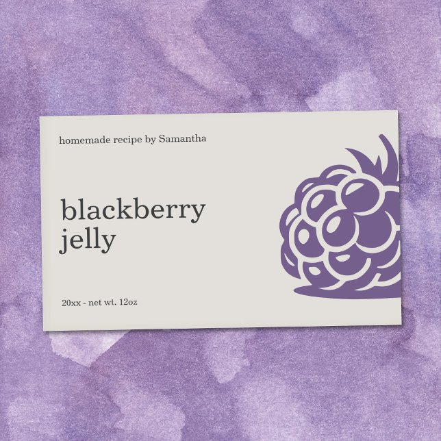 Modern Blackberry Jelly Jar Label Sticker (Modern Blackberry Jelly Jar Label Sticker)