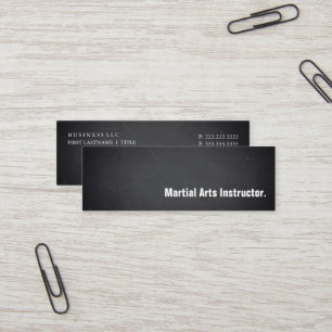 Modern Blackboard Martial Arts Instructor Mini Business Card