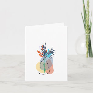 Modern Blank Botanical Note Card Stationery
