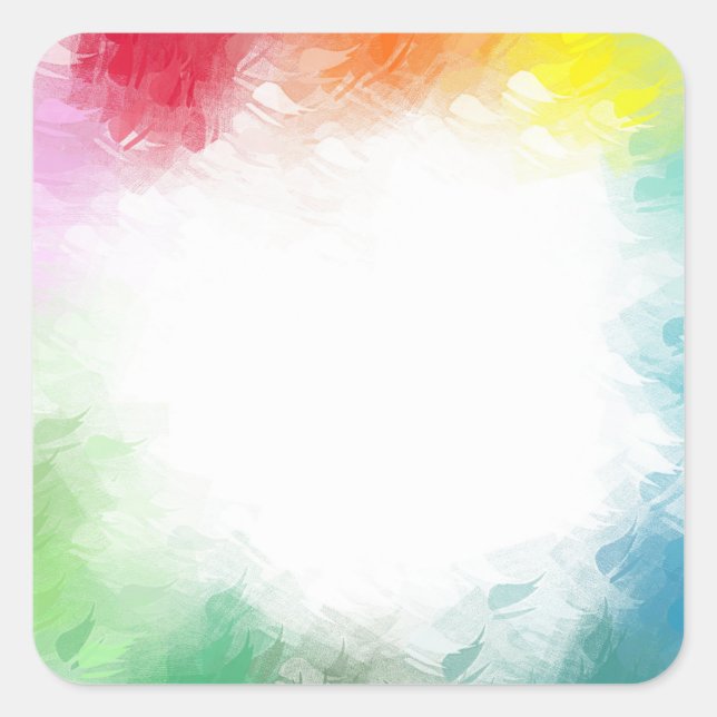 Modern Blank Template Custom Colourful Abstract Square Sticker (Front)