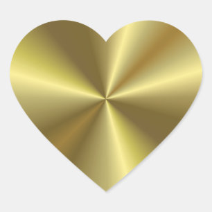 Modern Blank Template Elegant Gold Metallic Look Heart Sticker