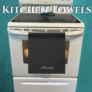 Modern Blank template,  White Script  Tea Towel