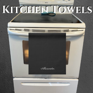 Modern Blank template,  White Script  Tea Towel