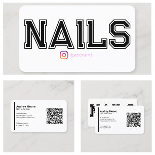 Modern Blank White Nail Technician Templates Business Card