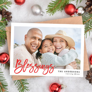 Modern Blessings   Holiday Photo Card
