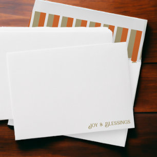 Modern Block Joy And Blessings Christmas Envelope