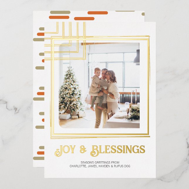 Modern Block Photo Christmas Personalised  (Front/Back)