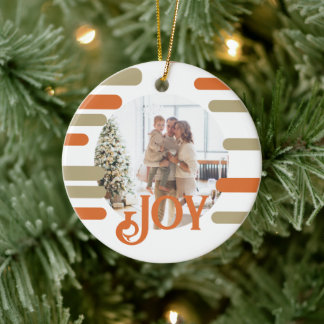 Modern Block Photo Christmas Personalised Ceramic Tree Decoration