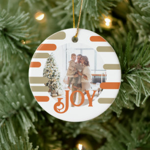 Modern Block Photo Christmas Personalized Ceramic Tree Decoration