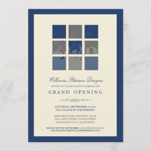 Modern Blocks Grand Opening Invitation (blue)