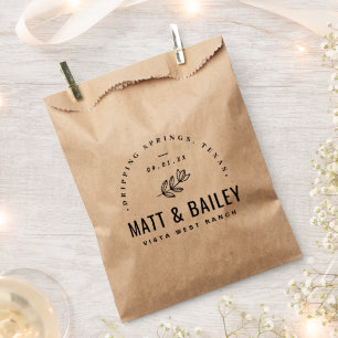 Modern Bloom Wedding Monogram Thank You Favour Bags