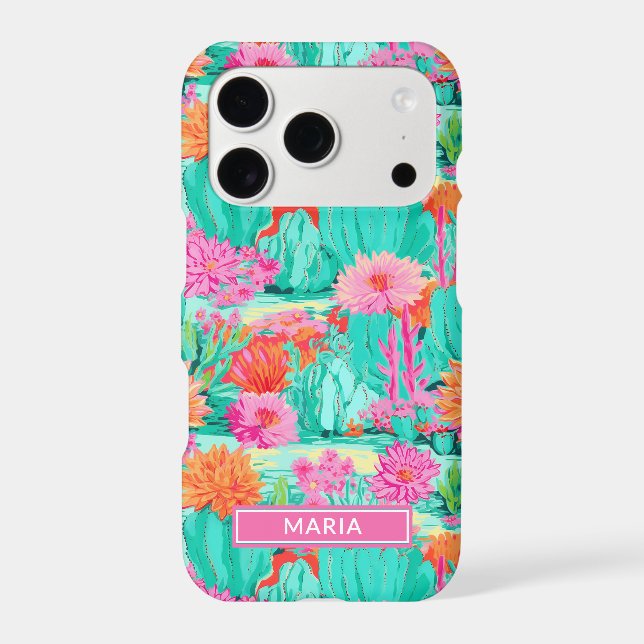 Modern Blooming Cacti Personalised (Back)