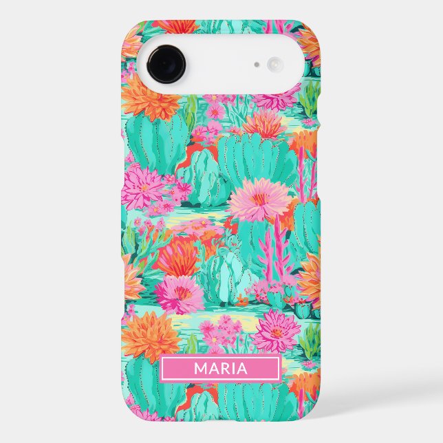 Modern Blooming Cacti Personalised (Back)